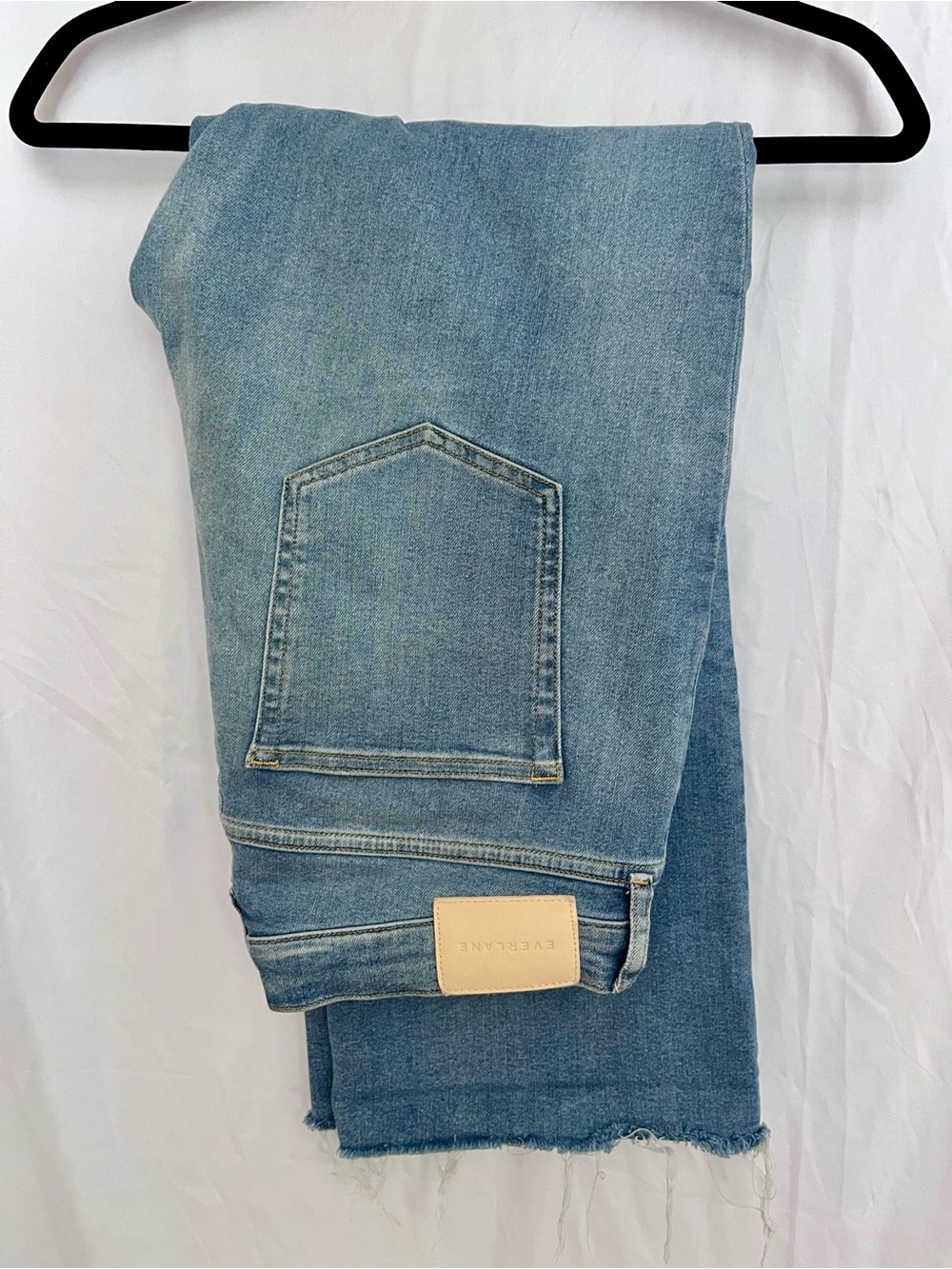 Light Blue Womens Denim Jeans - Kick Crop Fit